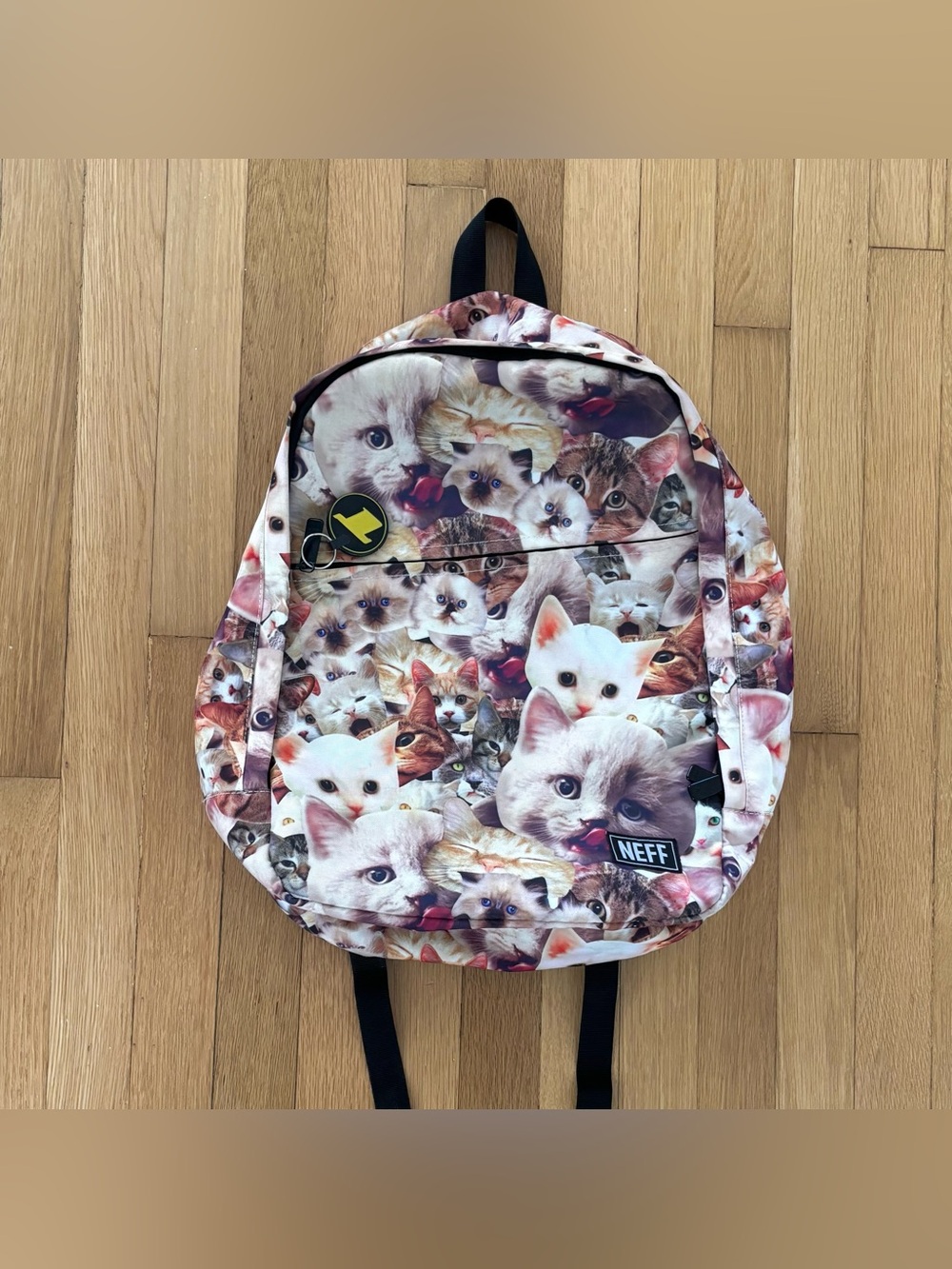 Neff Daily Meow Backpack Cat Collage All Over Print School Bag Kitten Bookbag